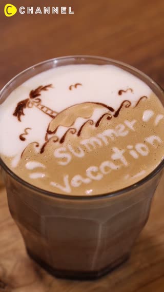 夏日風情Summer Vacation咖啡拉花！
