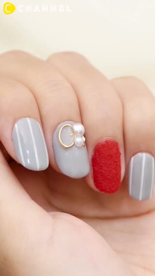 蓬鬆質感好可愛♡天鵝絨指甲彩繪