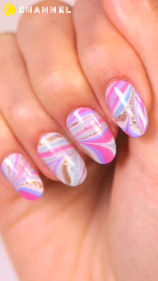 水波紋路美甲DIY