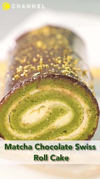 Matcha Chocolate Swiss Roll Cake