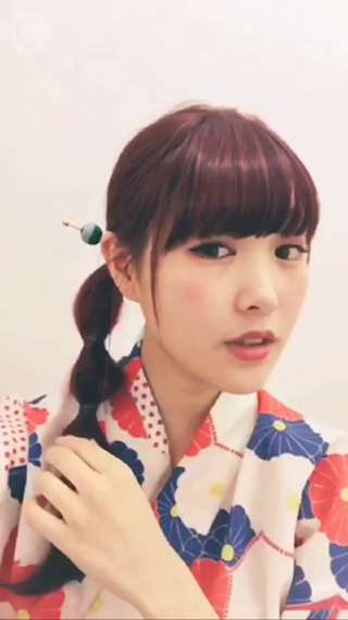 【柴田 光】適合浴衣的像提灯的可愛髪型