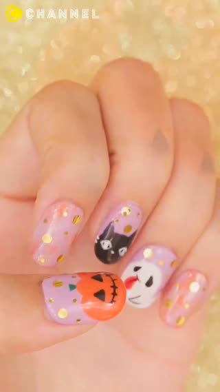 指尖的變裝就是這個！萬聖節快樂♡黑貓指彩