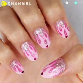 Colorful Fire Pattern Nails