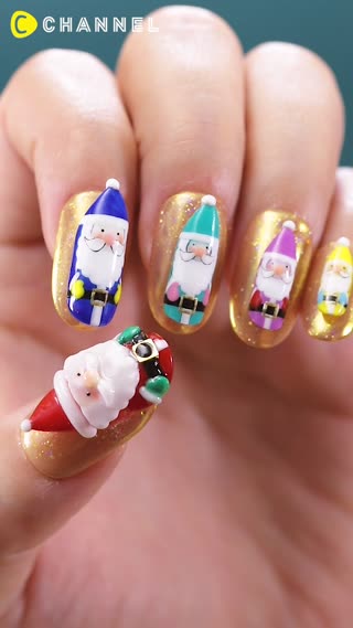 Impressive 3D Santa Claus Nails!🎅