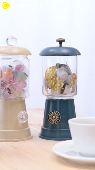 好可愛扭蛋機♡用39元商品的產品做的「糖果罐」