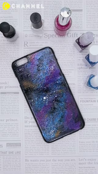 Diy Galaxy Phone Case C Channel - Diy Glitter Nail Polish Phone Case