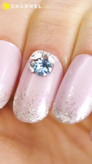 Beautiful Studded Aurora Glitter Nail