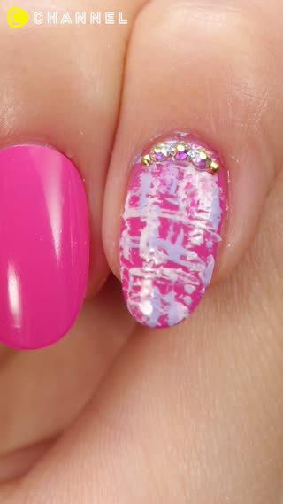 Pink tweed nail ♡