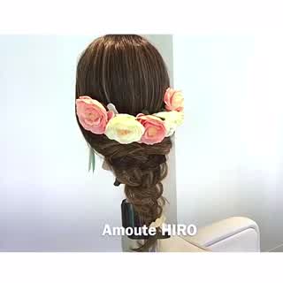 三つ編みだけで出来るフラワーカチューシャアレンジ