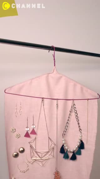 實用的衣架收納袋自己做～