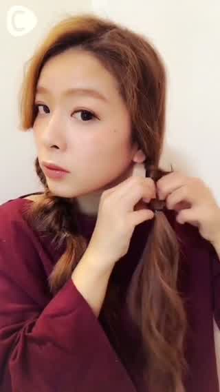 ポンポンくしゃくしゃヘアアレンジ！