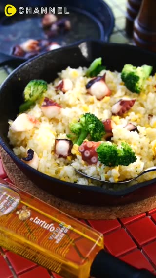 タコのエキスたっぷり♡ タコのアヒージョでイタリアン炒飯★