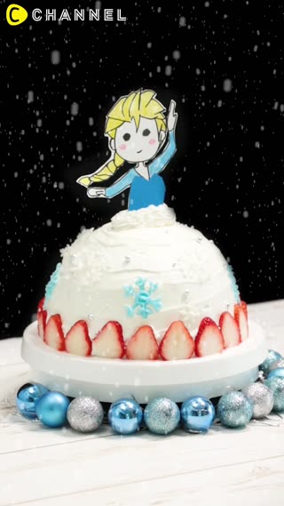 相信自己，這個其實超簡單！冰雪奇緣風蛋糕