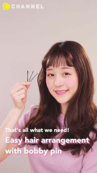 Easy hair arrangement with bobby pin