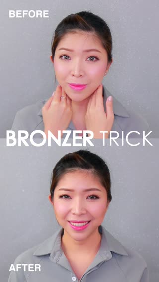 หน้าเรียวระหว่างวัน ด้วยบรอนเซอร์