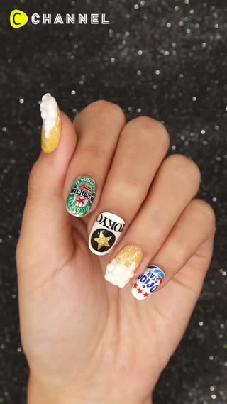 เล็บฟองเบียร์ขาวละมุน ลายเล็บที่ร้องว้าว