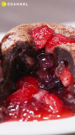 Chocolate Fondant with Strawberry