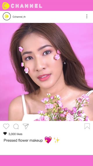 มุ้งมิ้งสดใส แต่งหน้าติดดอกไม้สวยเก๋