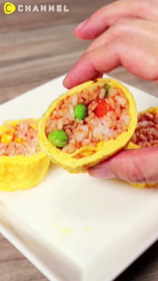 簡單完成！可愛的蛋包飯捲