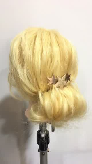 100円均一ヘアアクセサリーで可愛く『ギブソンタック』アレンジ