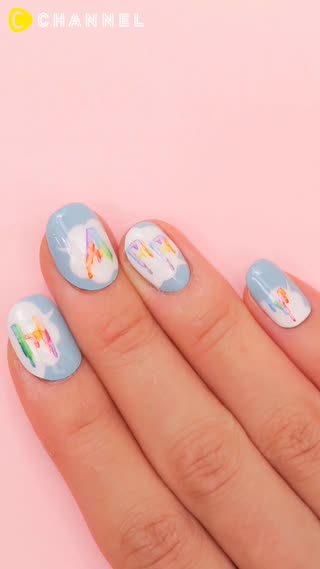 パステルカラーがかわいい♡とろりん文字ネイル