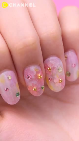 Cherry Blossoms Nail Art