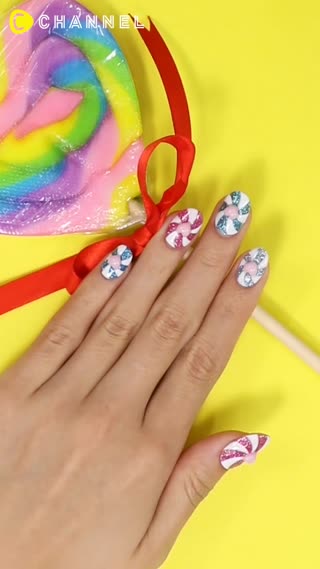 ACRYLIC NAIL ART LOLLIPOP ART DESIGN 