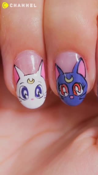 Sailormoon Luna Nail