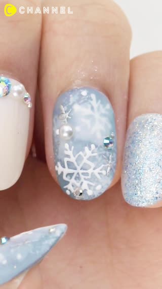 Matte-finish ♡ Snow Crystal Nail