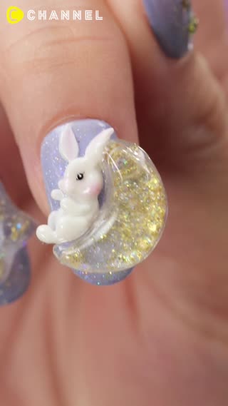[Nail Art] Rabbit and The Moon🌖🐇 