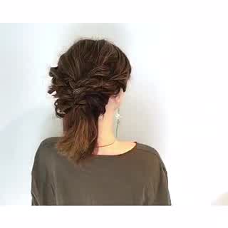 ロープ編みが可愛い‼️ボブのゆるアレンジ