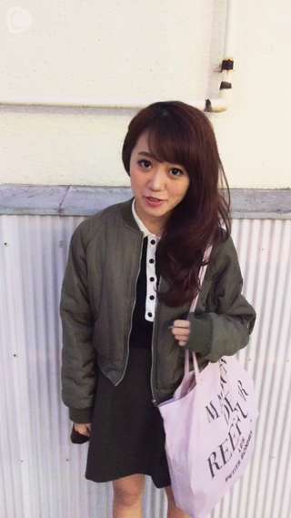 EBELE MOTIONのスカートにMA-1を合わせてセットアップ風コーデ♪