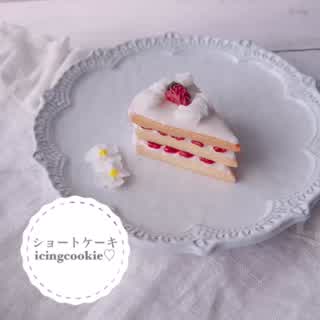 ミニチュアがかわいい!! ショートケーキのアイシングクッキー