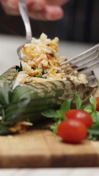 Nasi bakar teri jamur pedas