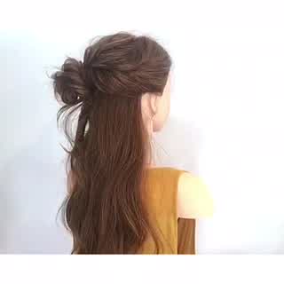 ノースリーブに似合う‼️簡単夏アレンジ/ハーフアップ