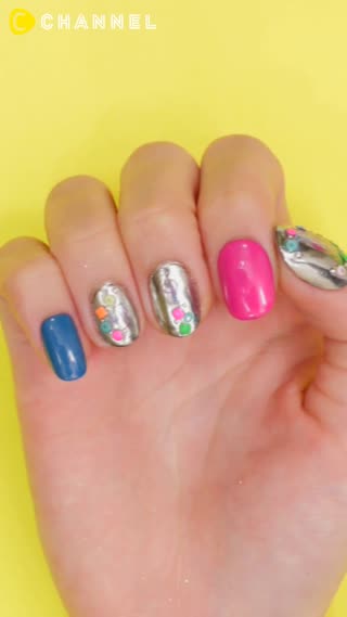 指先が鏡に変わる魔法♡一筆書き×ミラーネイル