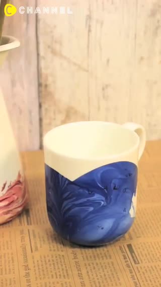花瓶、馬克杯都穿上大理石花紋的新衣～