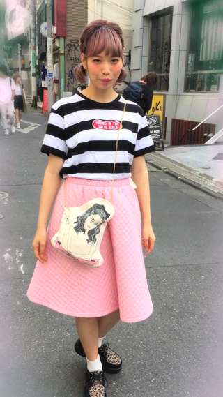【原宿SNAP④】ポイントはユニークなキルトスカートです♡