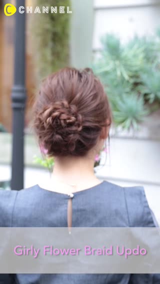 Girly Flower Braid Updo