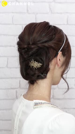 提升亮眼度♡短鮑柏頭也能做到！華麗的盤髮造型