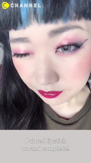 Glittery Red Summer Festival Eye Look ☆
