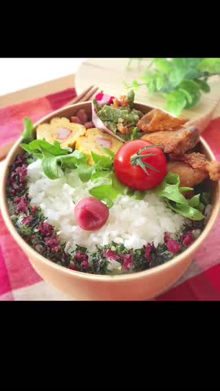 お弁当の詰め方動画   丸いわっぱ編