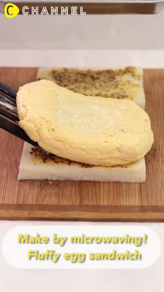 Make by microwaving! Fluffy egg sandwich