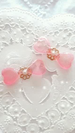 【アクセサリーパーツDIY】パール×クリアリボンパーツ