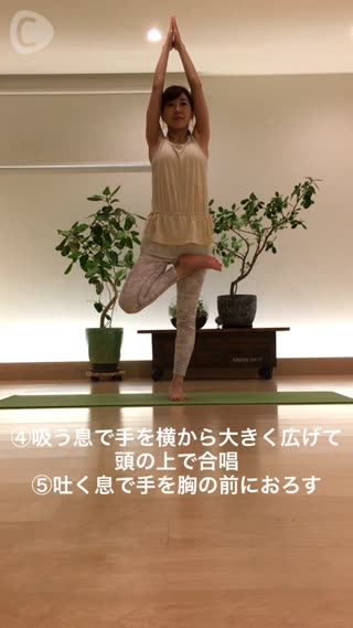 集中力UP、立ち木のポーズ