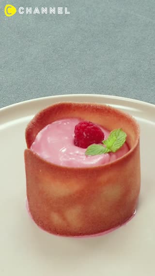 Raspberry Mousse Cookie Dessert ♡