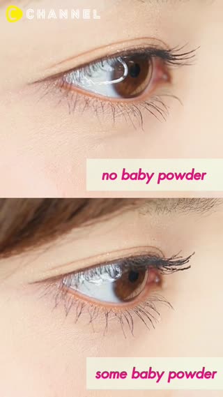 ทริคเพิ่มความหนาขนตาด้วยแป้งเด็ก