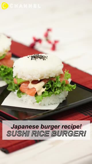 Mayo and Salmon! Sushi Burger