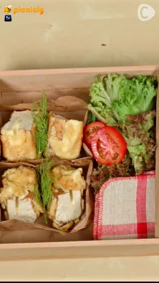 เสต็กเต้าหู้ญี่ปุ่นทอด ยัดไส้ชีส