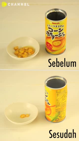 Menuang Makanan Kaleng Hingga Habis